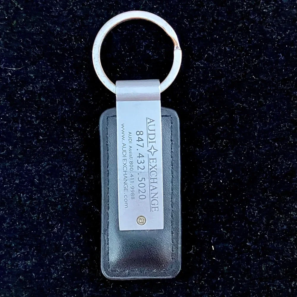 Audi Leather Keychain Metal Key Fob Rings Emblem Audi Exchange Dealership